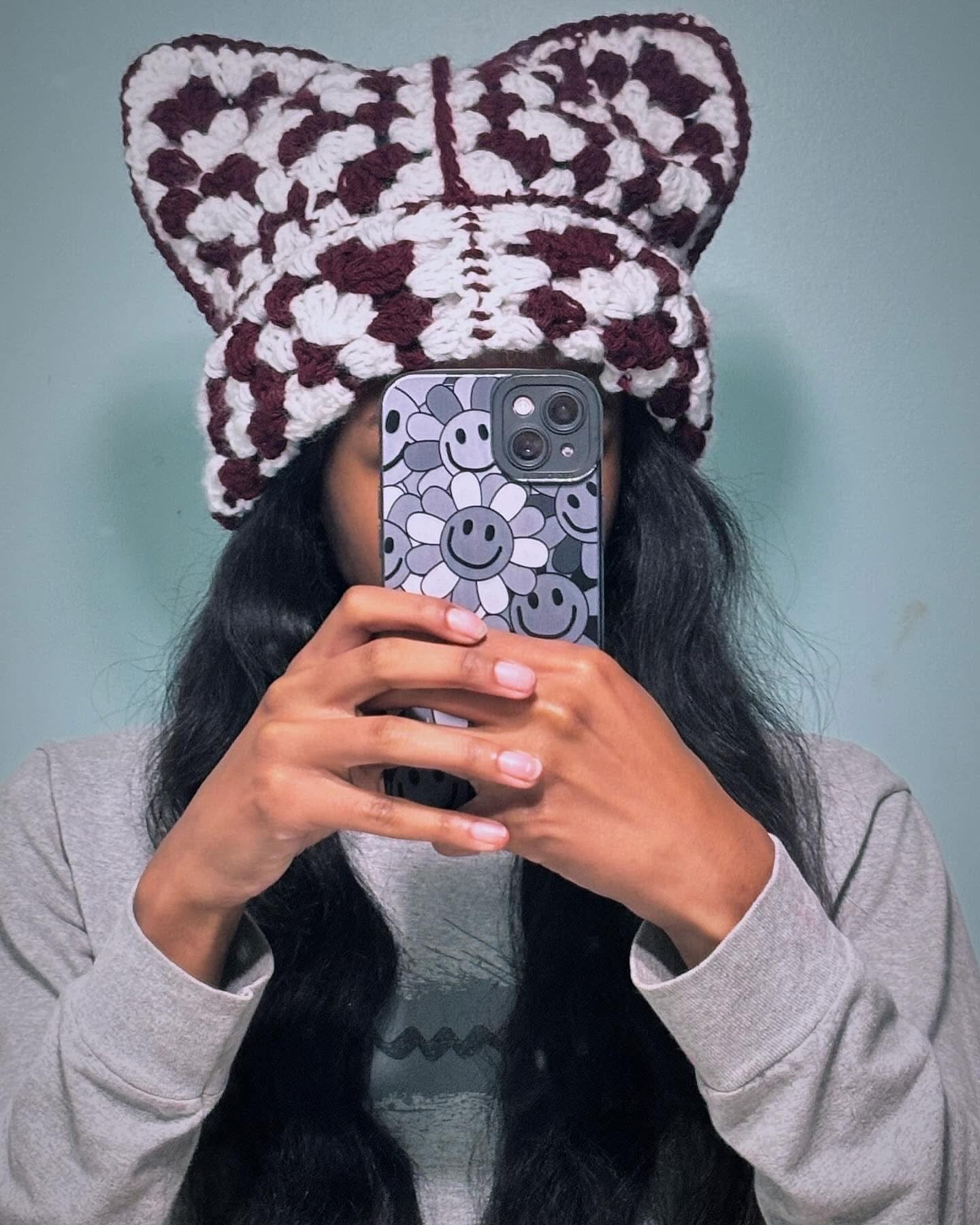 Granny Square Cat Beanie