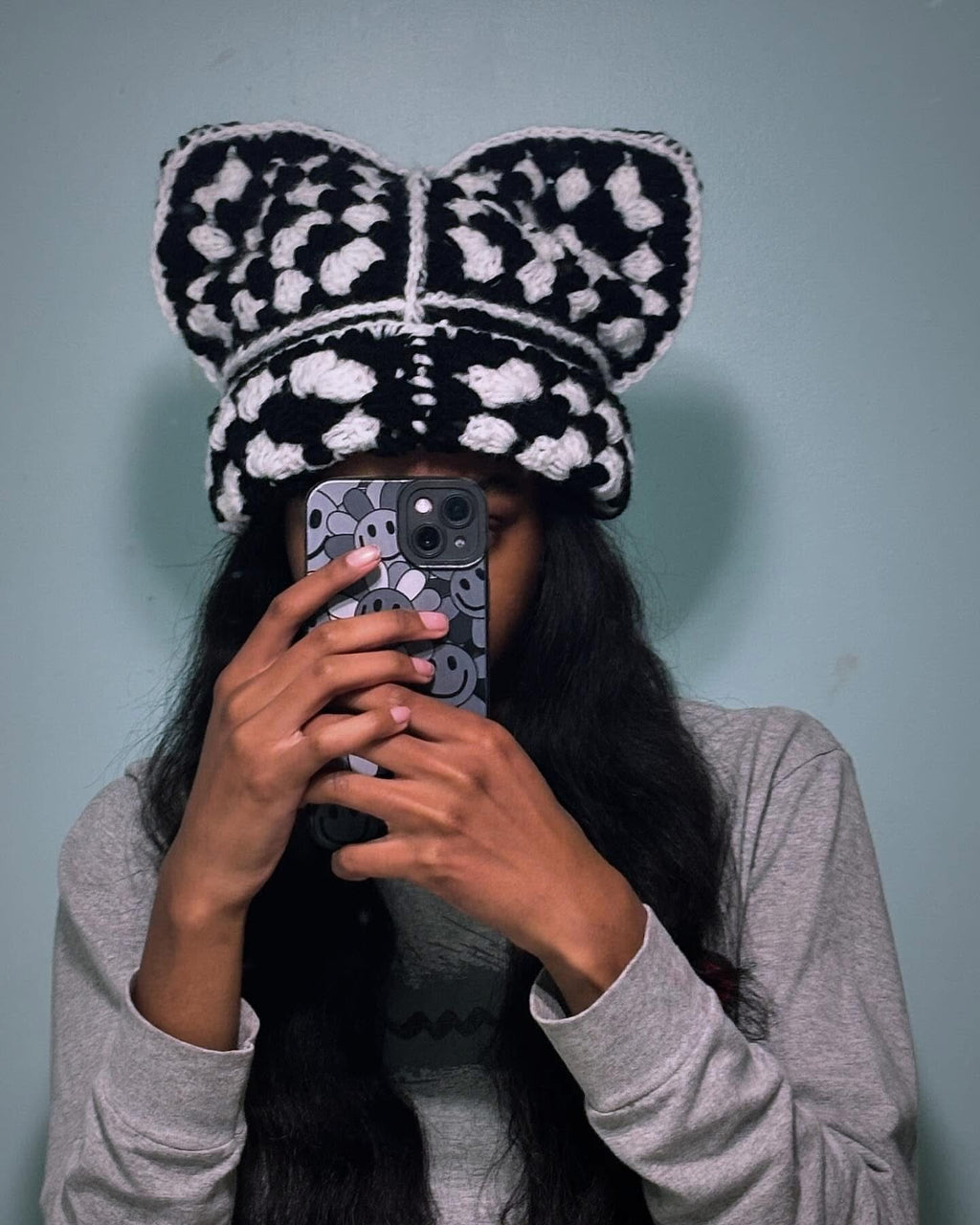 Granny Square Cat Beanie