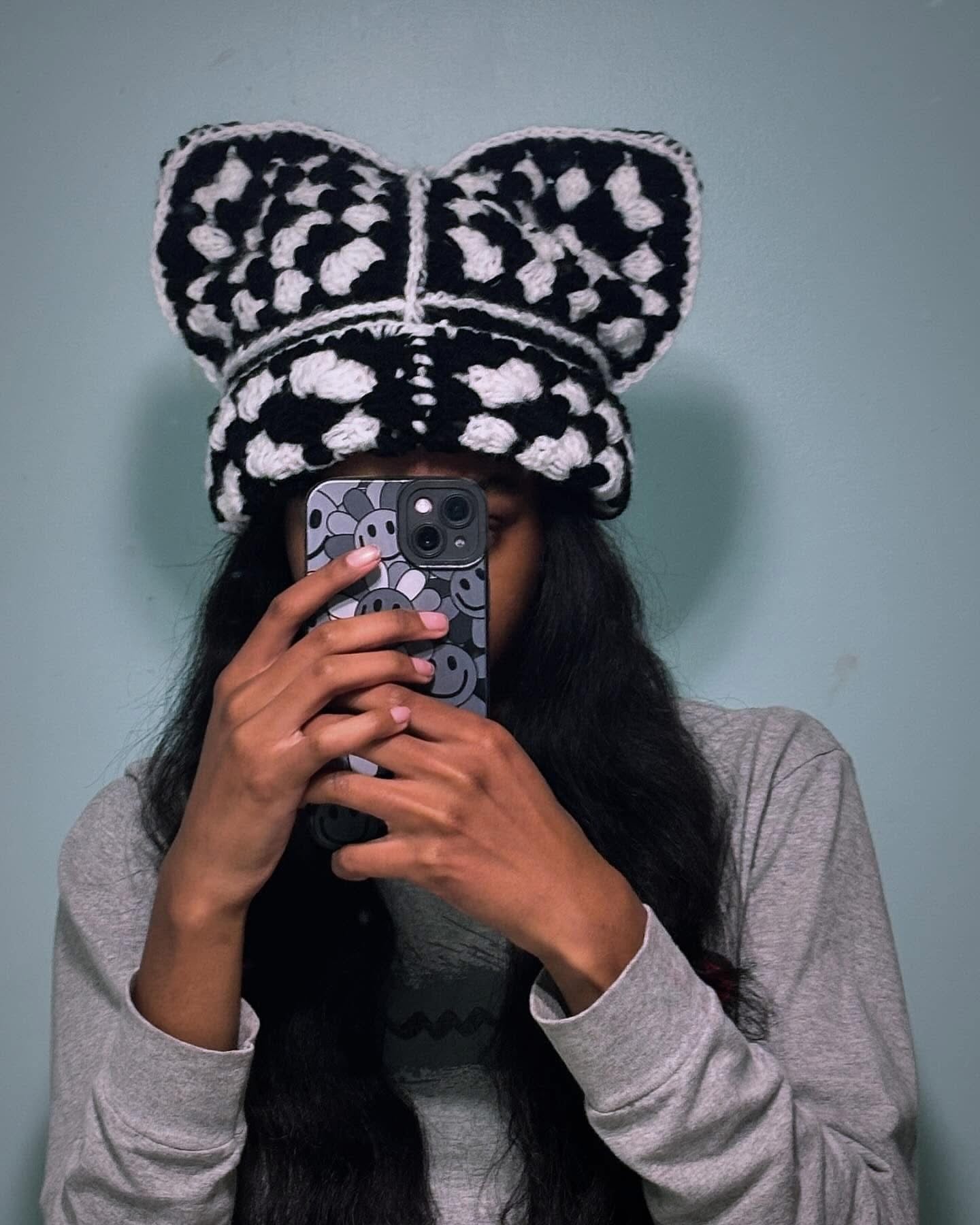 Granny Square Cat Beanie